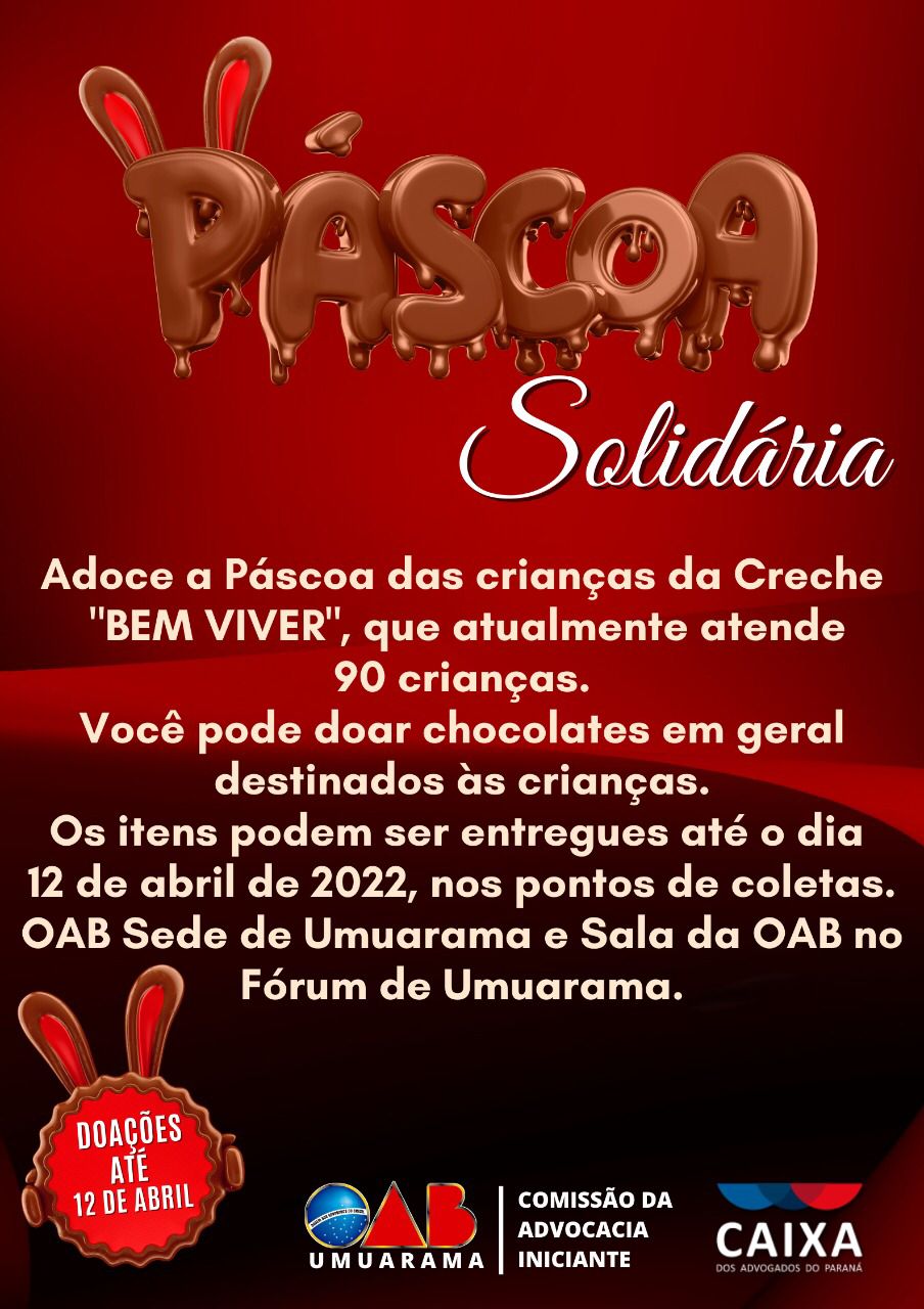 Campanha páscoa solidária OAB Umuarama