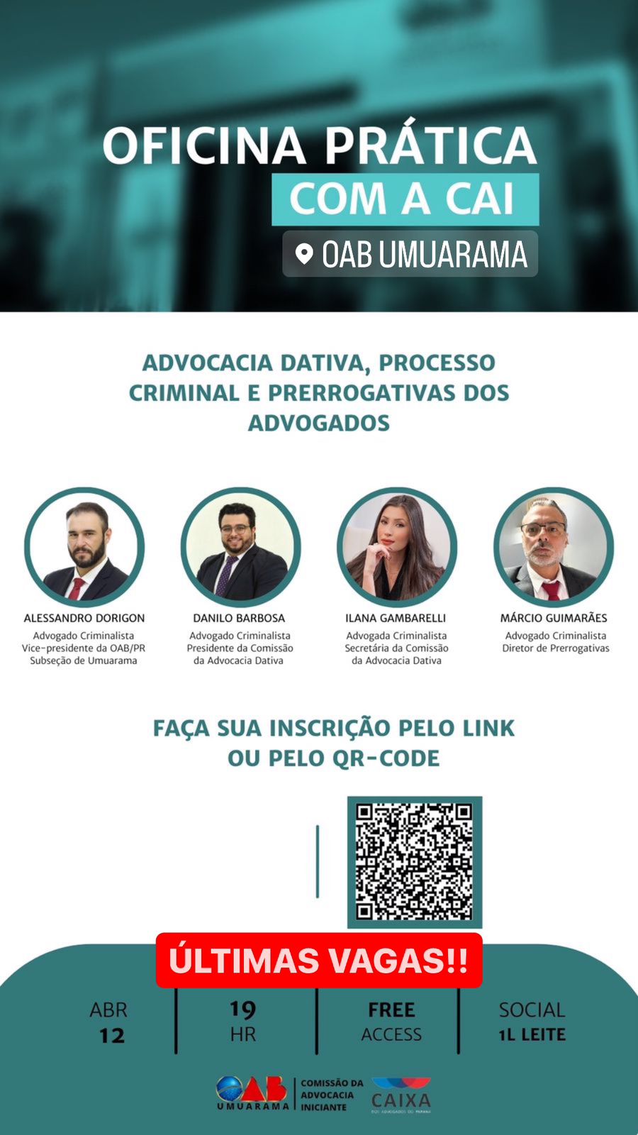 Oficina Pr Tica Com A Comiss O Da Advocacia Iniciante Oab Umuarama